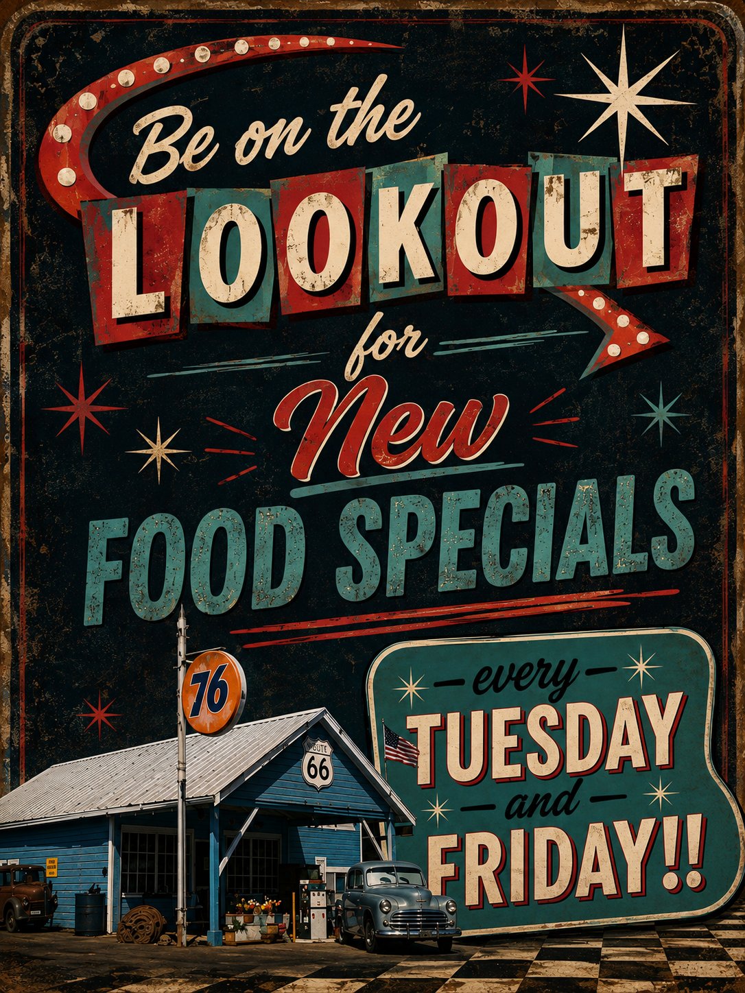 Be on the lookout for new food specials every Tuesday and Friday at The Old Route 66 Parks Store